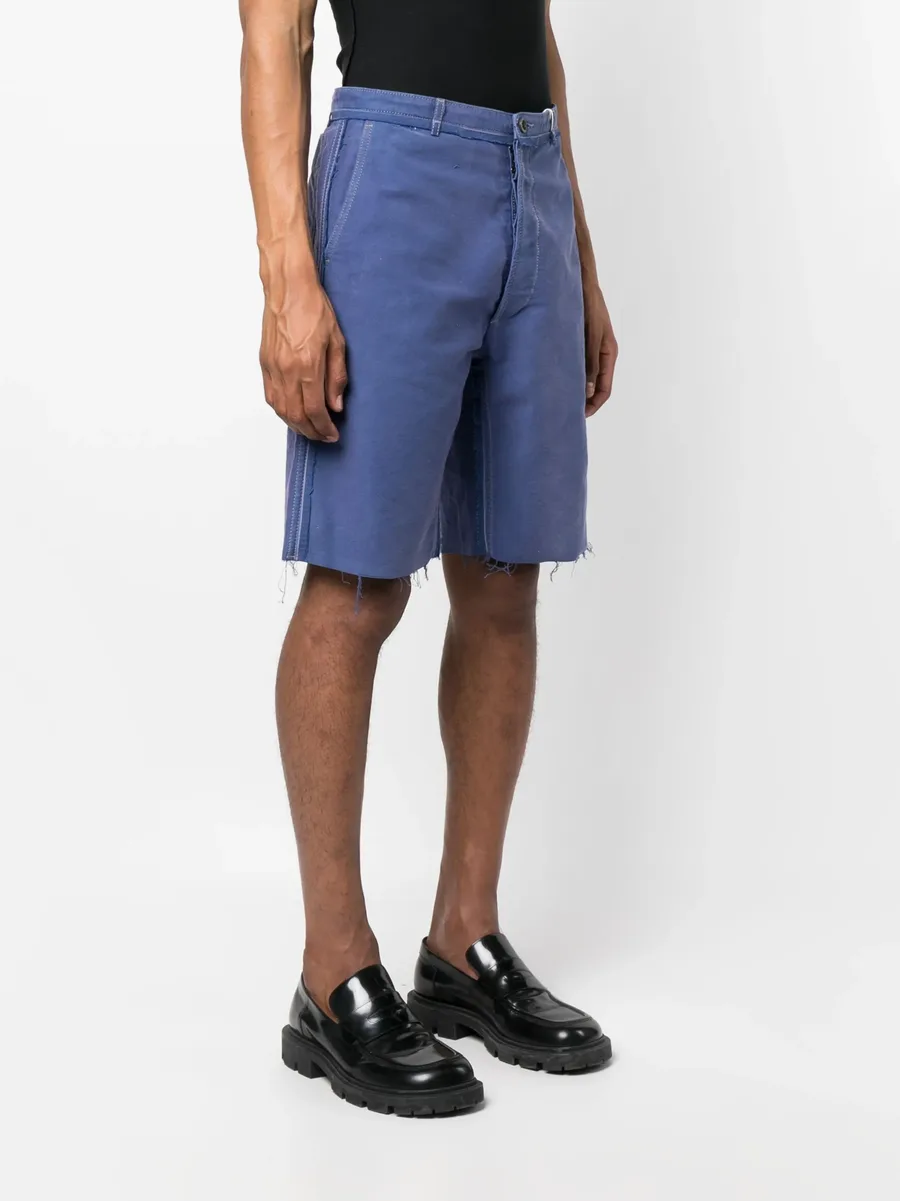 raw-edge cotton bermuda shorts 6