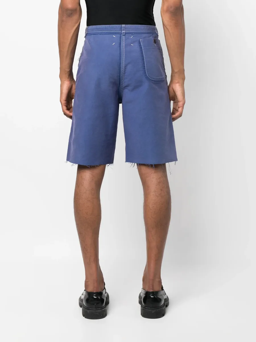 raw-edge cotton bermuda shorts 8