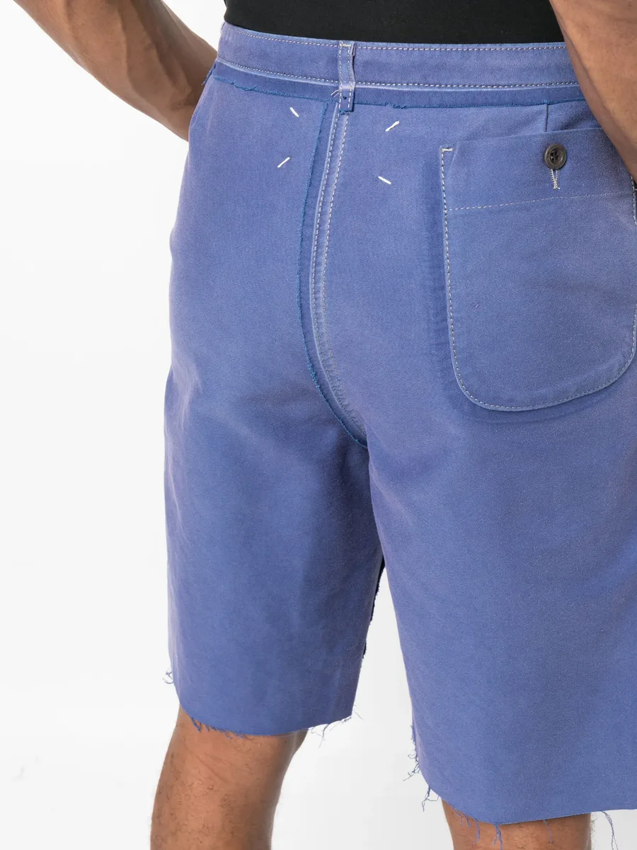 raw-edge cotton bermuda shorts 10