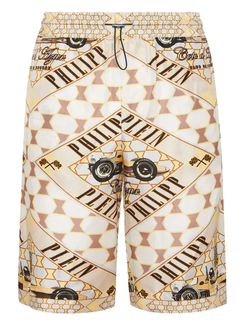 Cool Kid Cut printed silk shorts