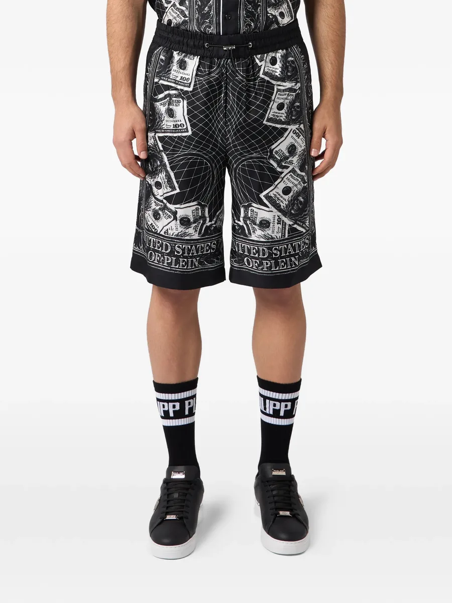 skull dollar-print shorts 6