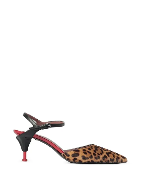 leopard-print slingback pumps