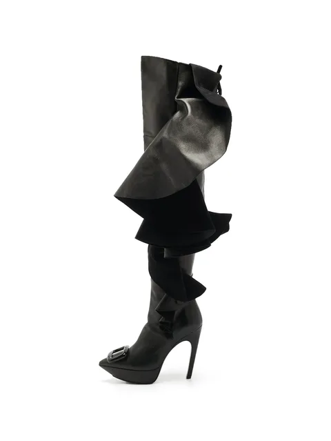 Viv ruffled leather boots