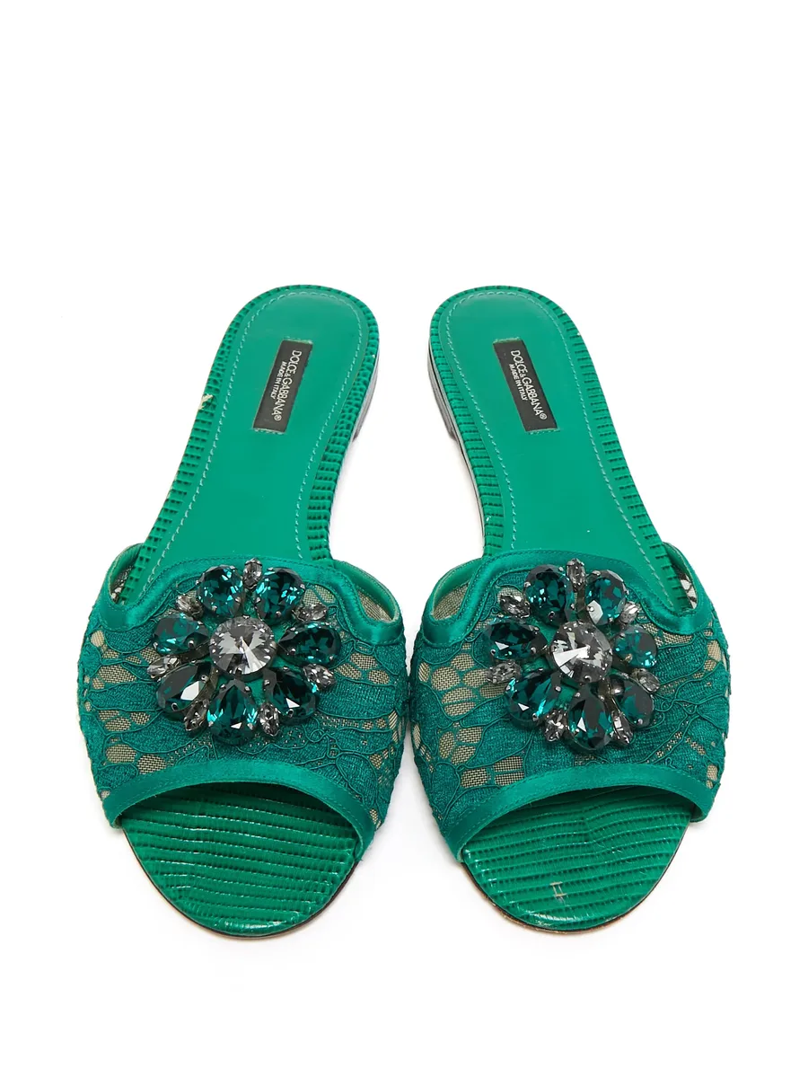 Bianca lace flat sandals 5
