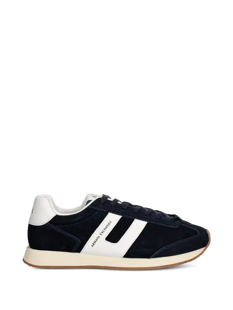 logo-print panelled sneakers