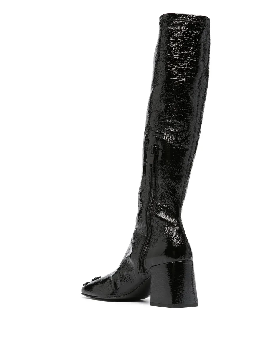 75mm raised-logo leather knee boots 6