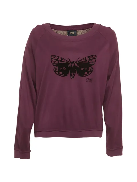 butterfly-detail wide-neck sweatshirt