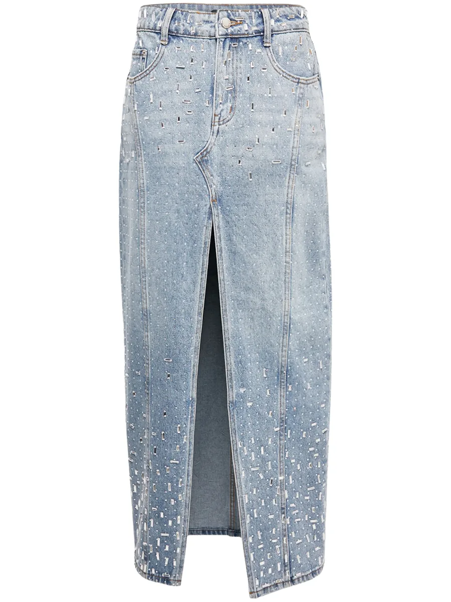 crystal-embellished denim skirt 2