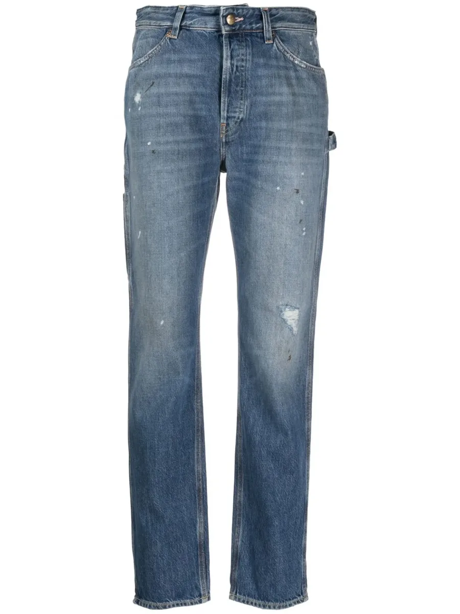 ripped-detail straight-leg jeans 2