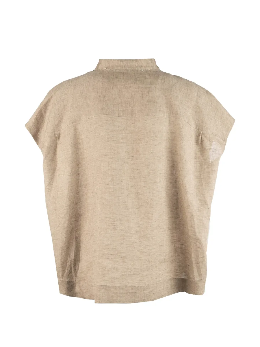 mandarin collar button blouse 4