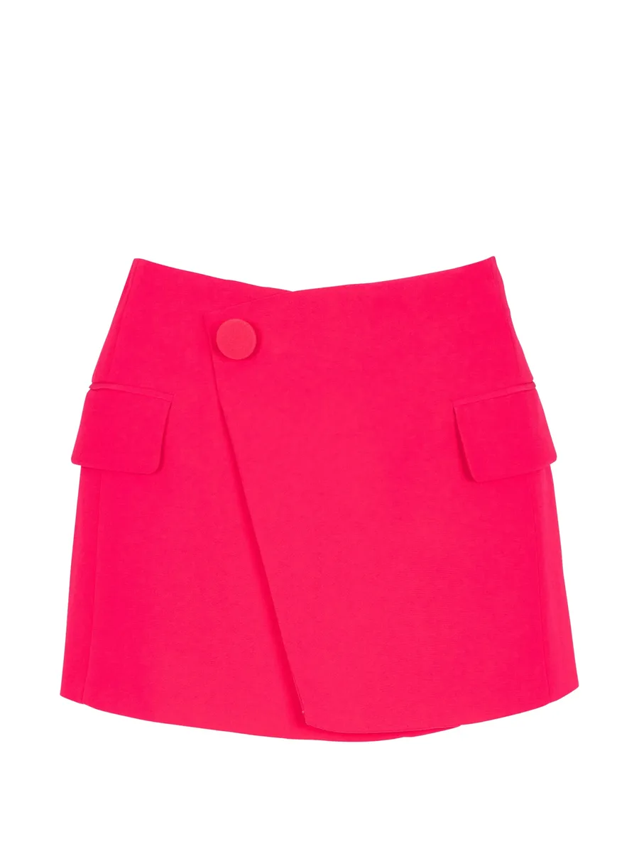 asymmetric crepe mini skirt 2