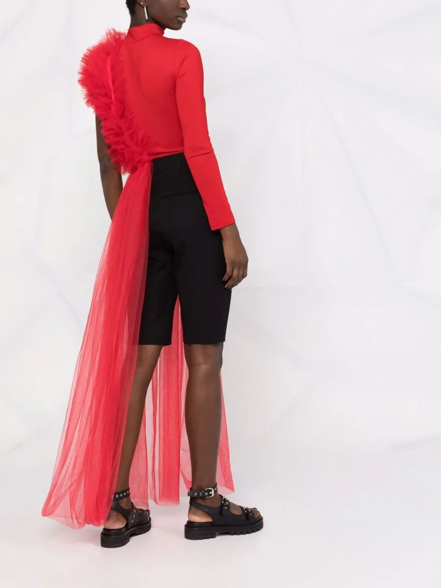 x Lia Aram tulle ruffle detail bodysuit 7
