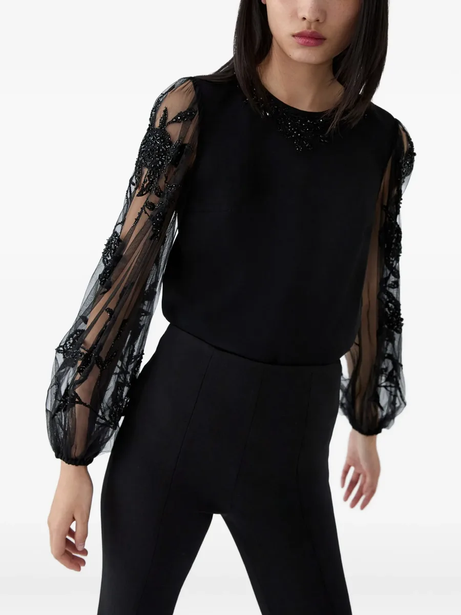 embroidered puff-sleeve top 8