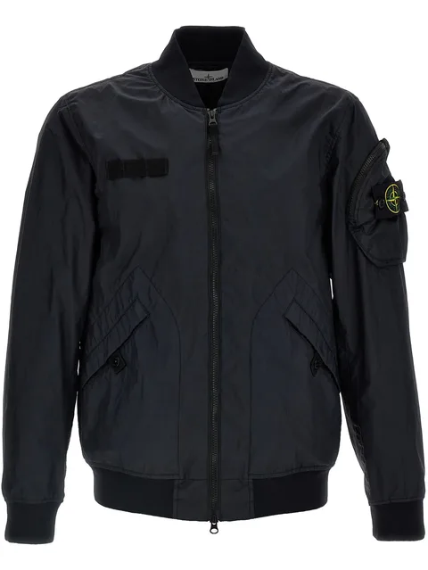 Compass-patch hooded jacket