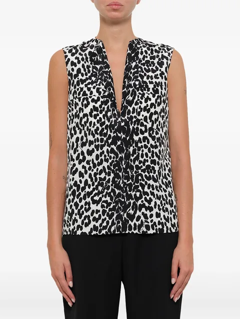 split neck blouse