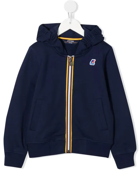 logo zipped bomber jacket