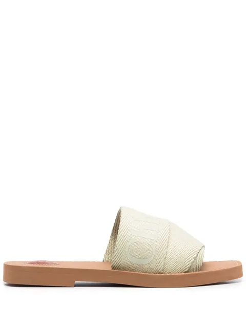 logo-print open-toe sandals