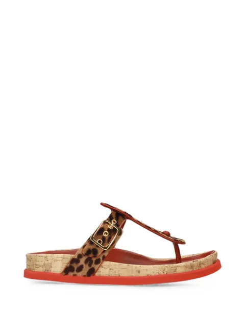 ponyhide thong sandals