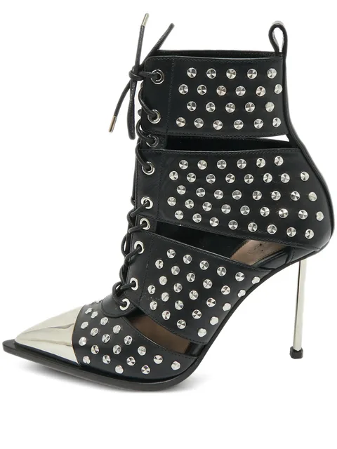 cut-out studded ankle boots