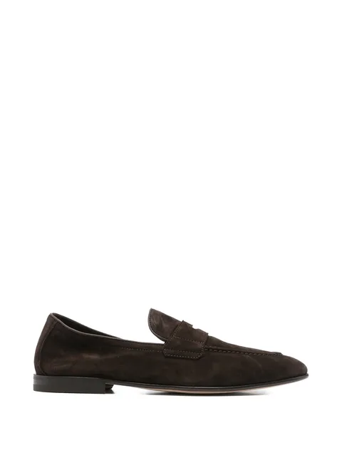 suede penny loafers