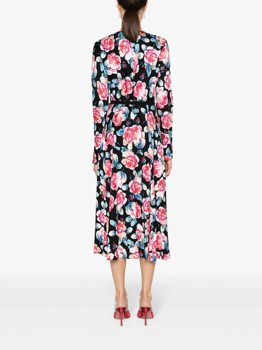 Anika rose-print midi wrap dress 8