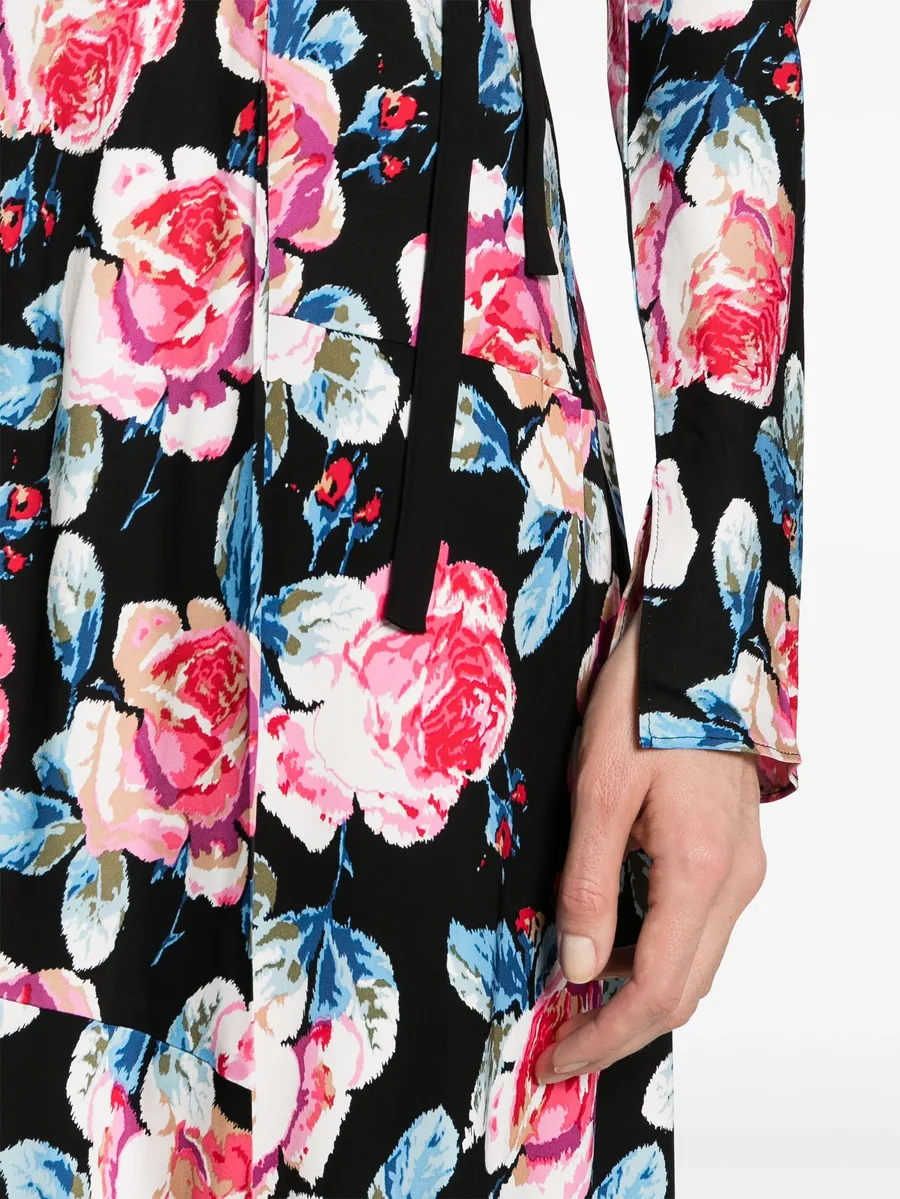 Anika rose-print midi wrap dress 9