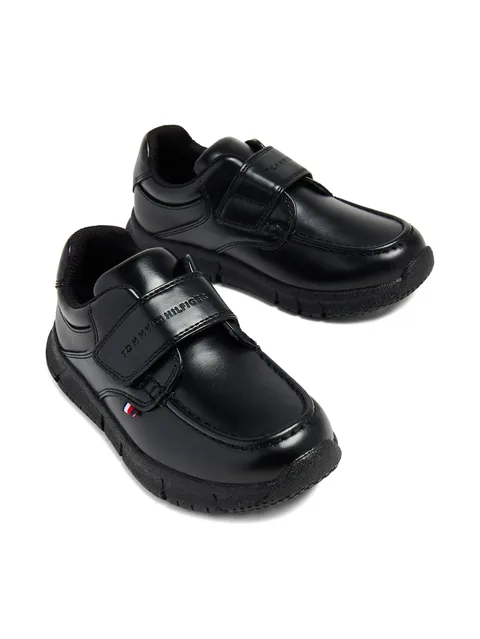 touch-strap leather sneakers