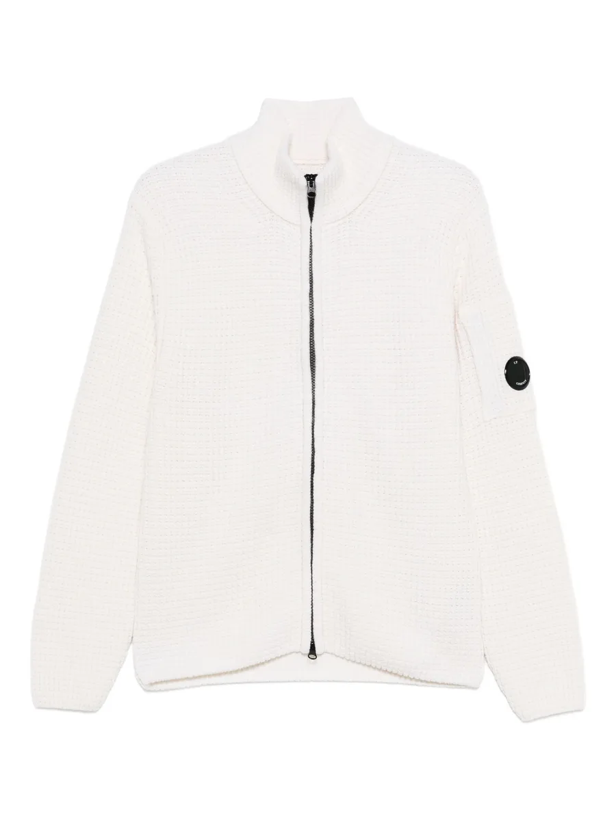 zip-front waffle-knit cardigan 2