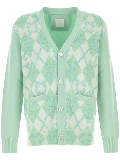 argyle intarsia-knit cardigan