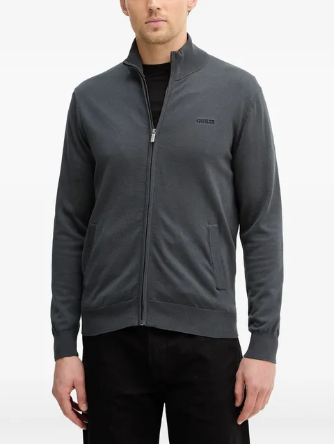 zip-up cardigan