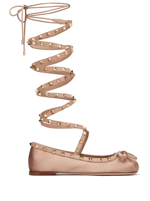 атласные балетки Garavani Rockstud