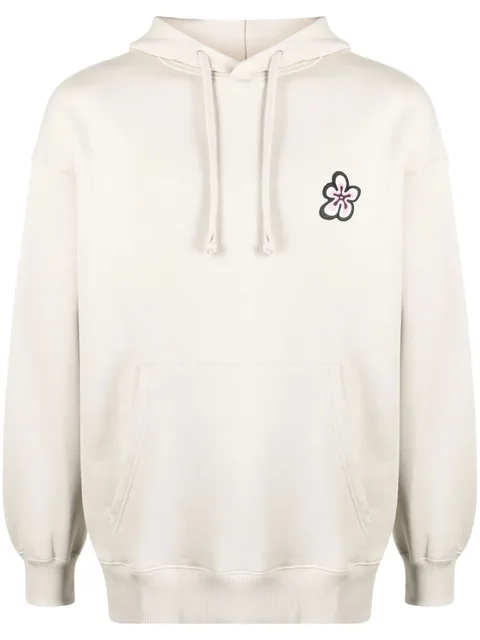 floral print cotton hoodie