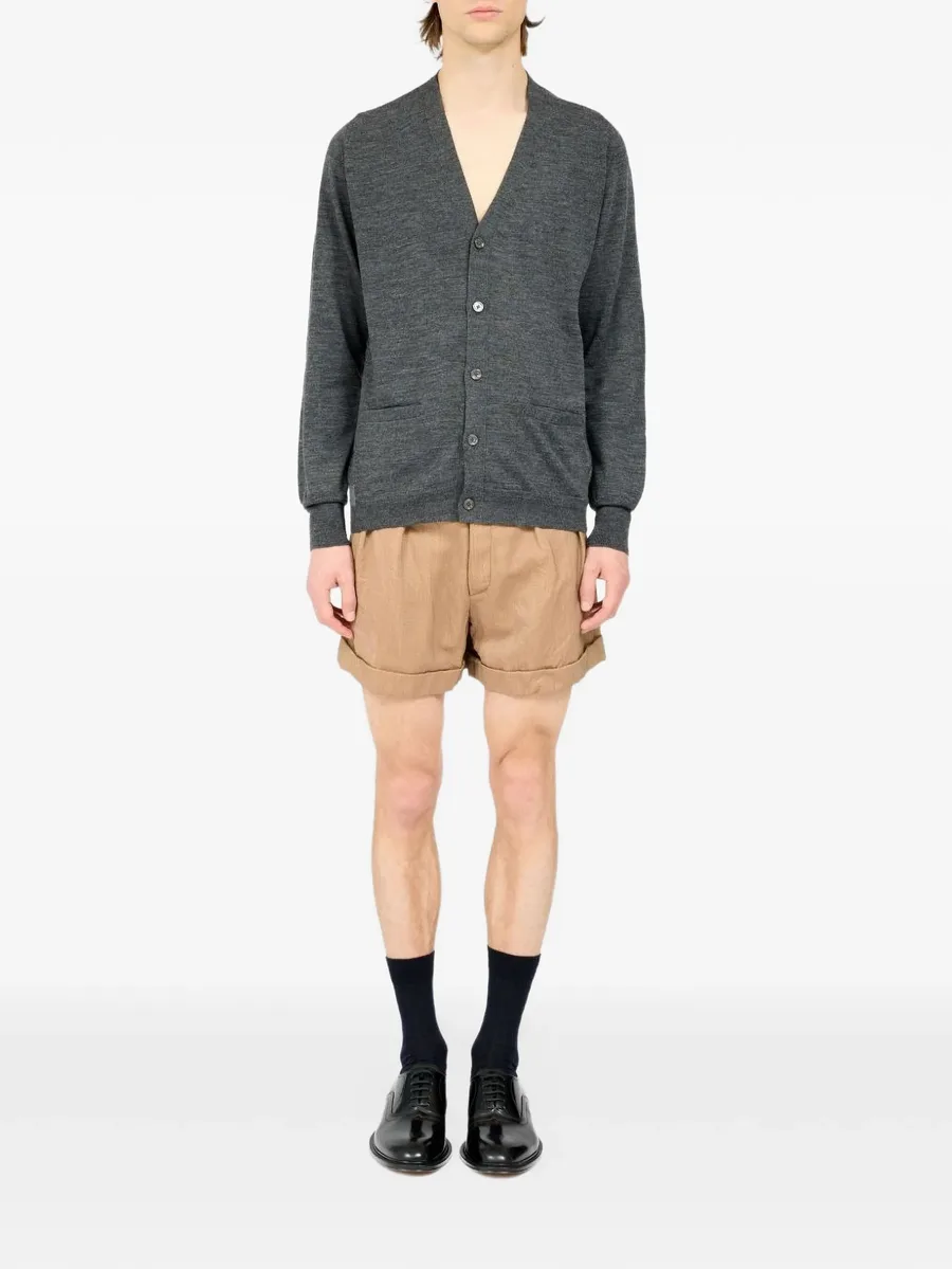 wool-blend V-neck cardigan 4