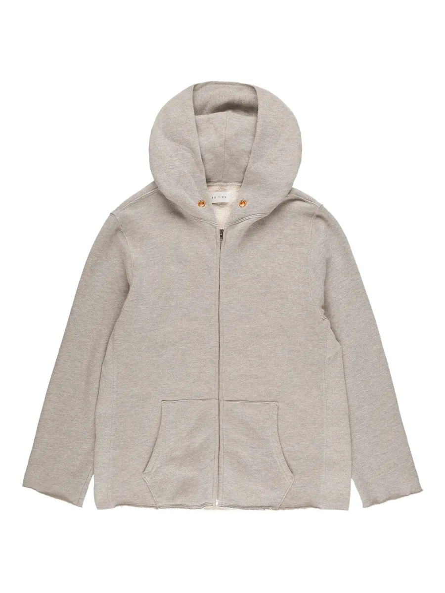 raw-edge front-zip hoodie 2