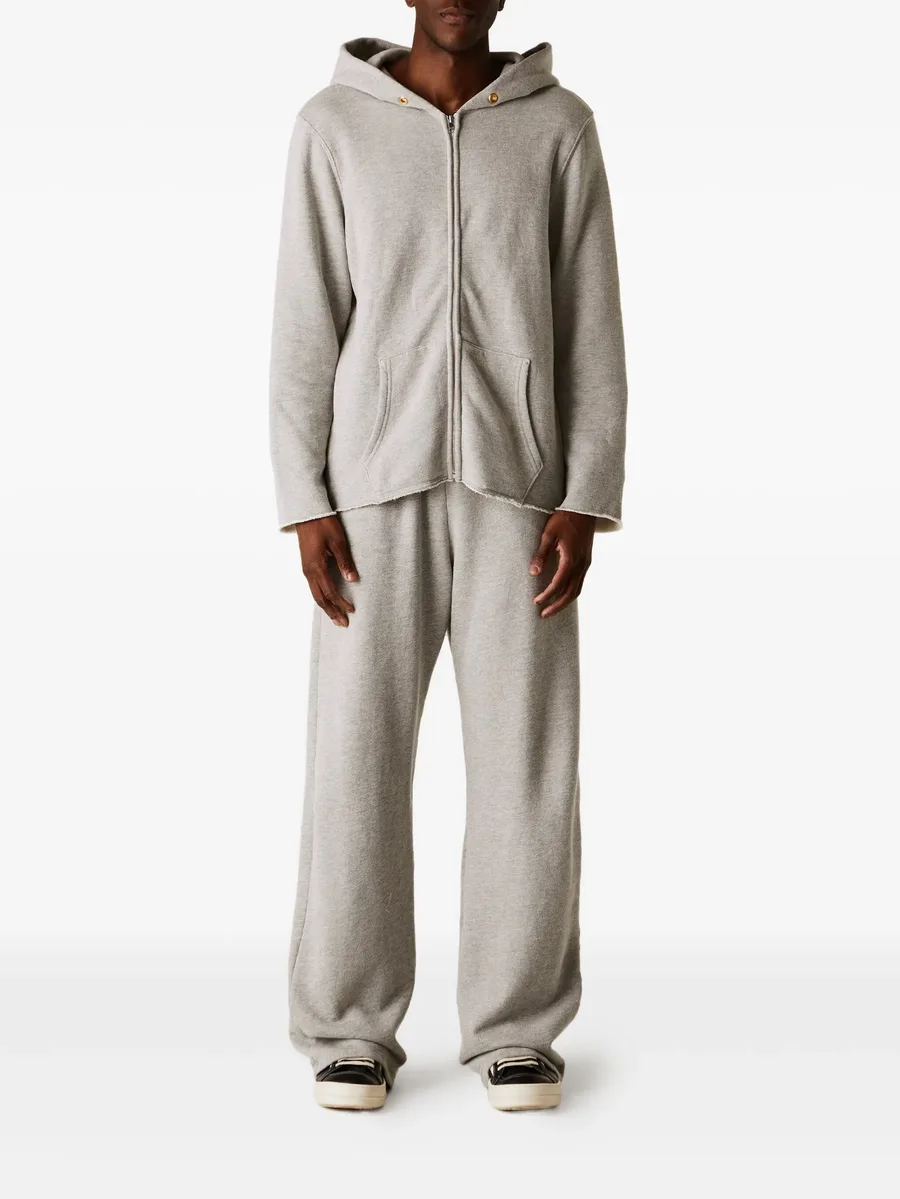 raw-edge front-zip hoodie 4