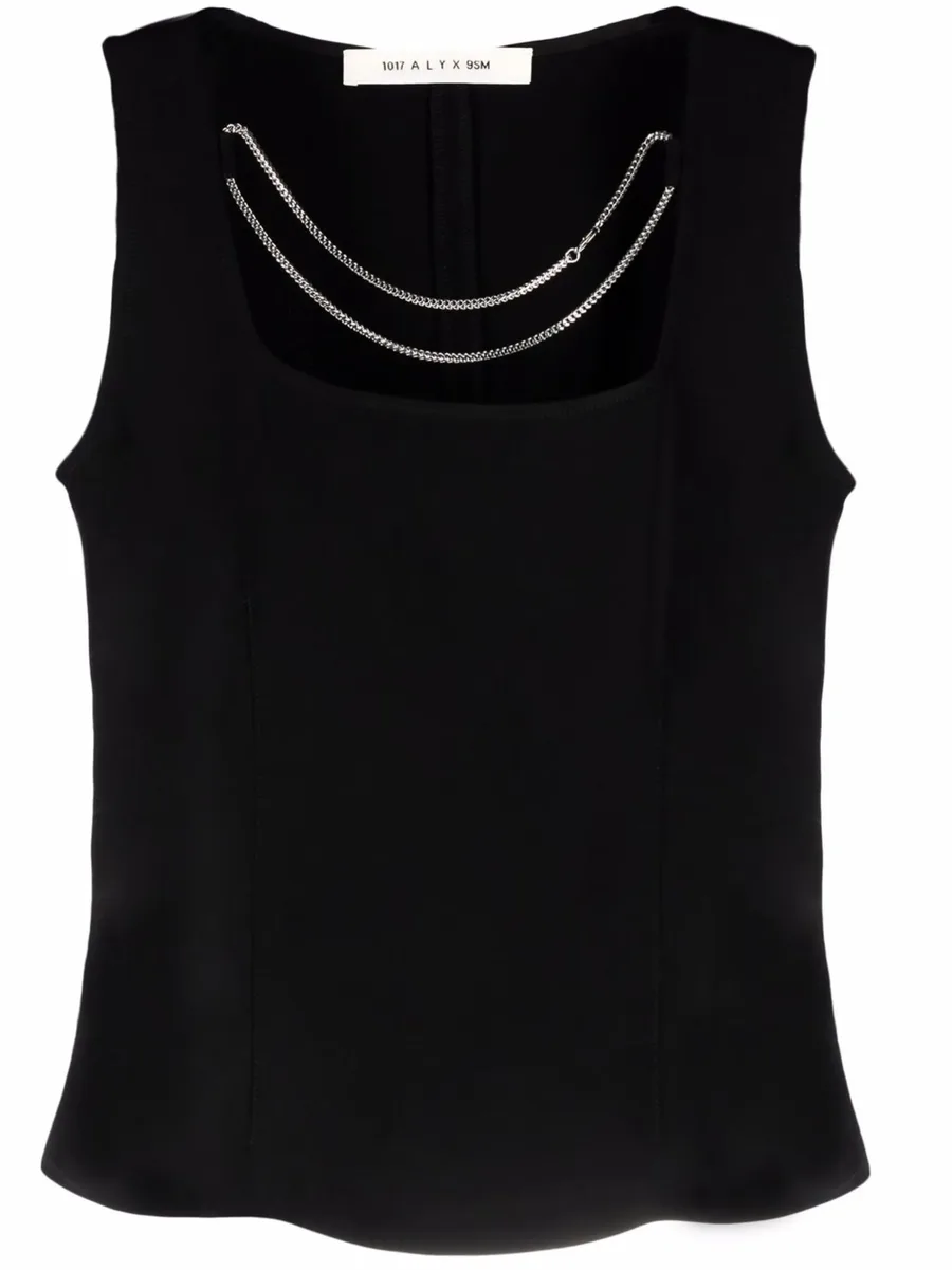 chain-detail sleeveless blouse 1