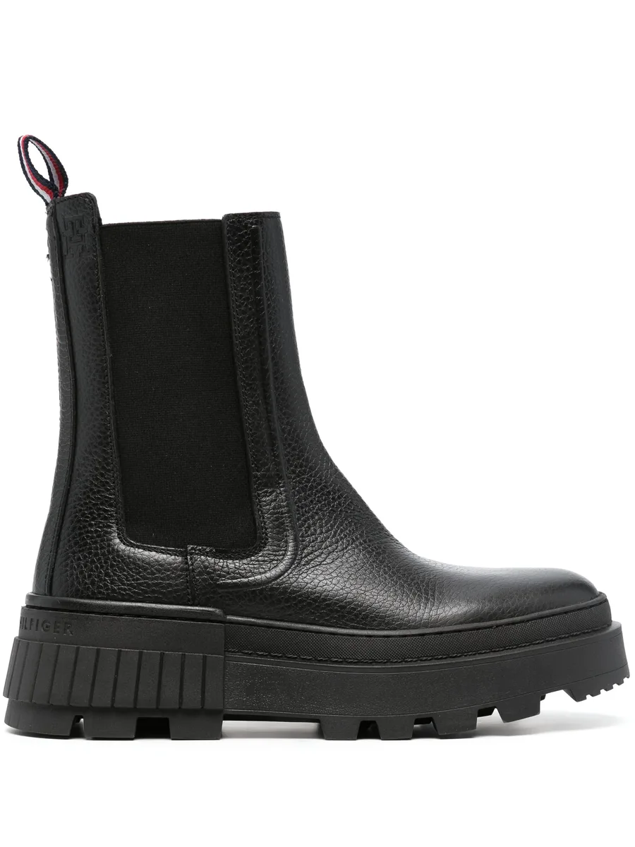 round-toe leather ankle boots 2