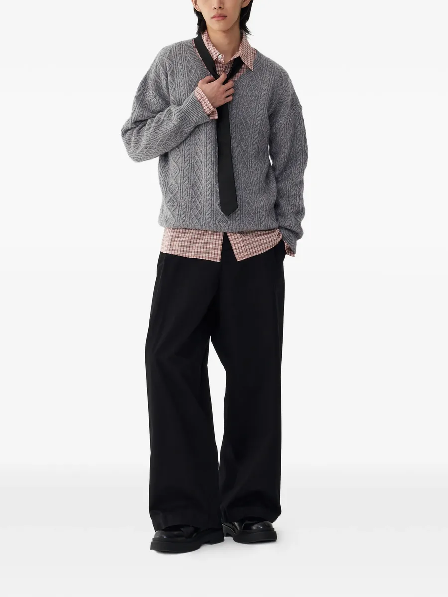 pleated belt-loops trousers 4