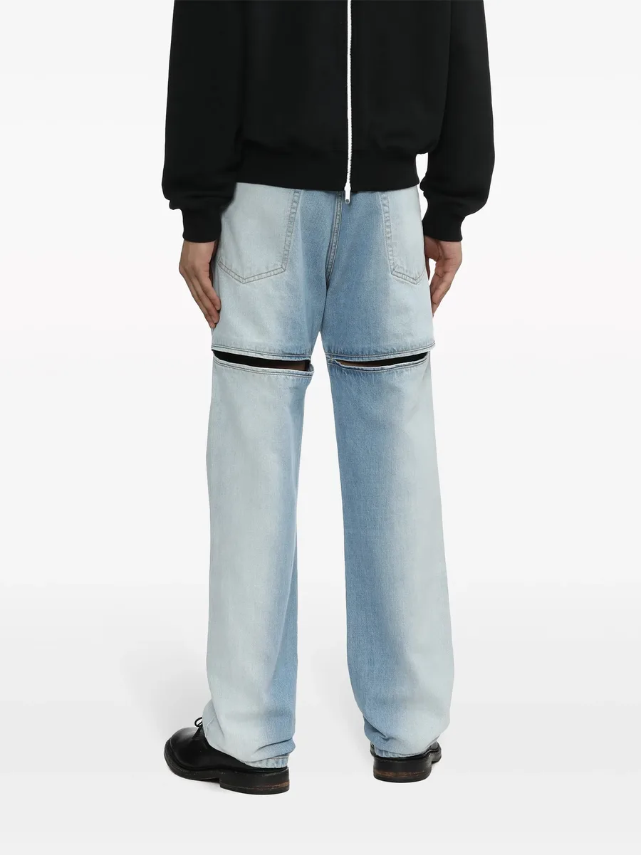 cut-out straight-leg jeans 8