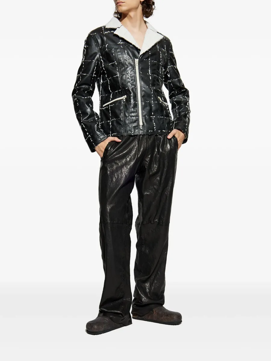 quilted panelled biker jacket 4