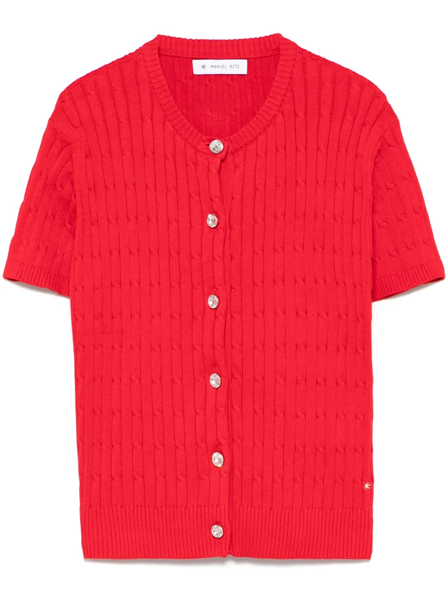 cotton short-sleeve cardigan 1