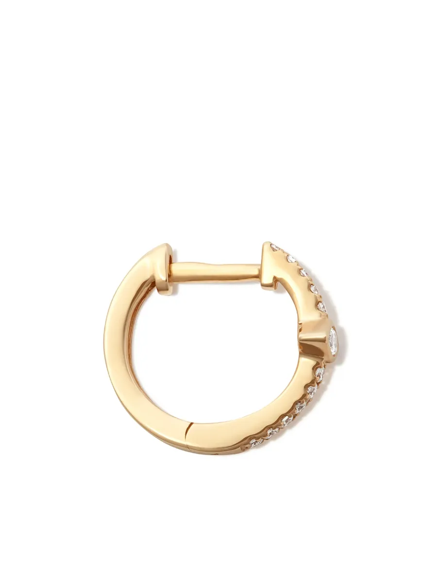14kt yellow gold diamond hoop earring 5