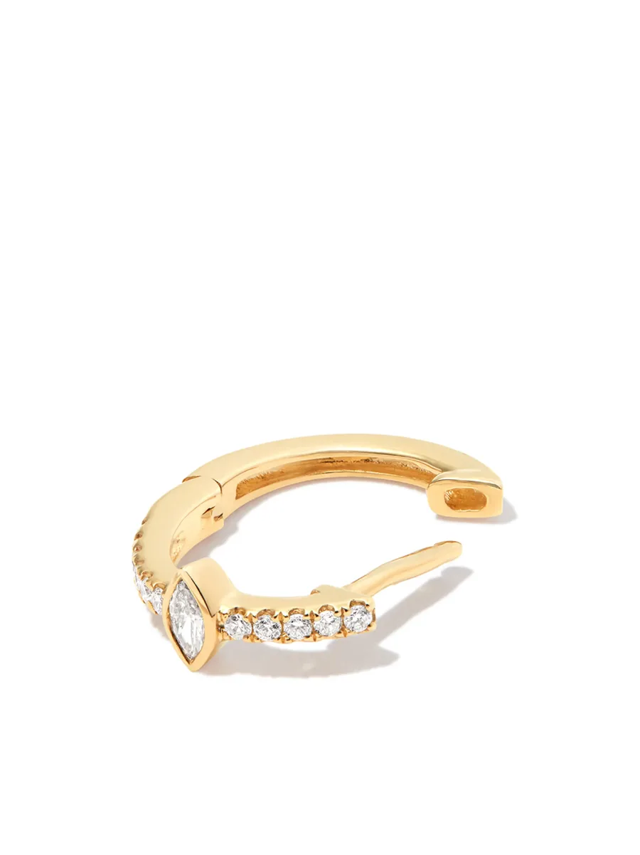 14kt yellow gold diamond hoop earring 3