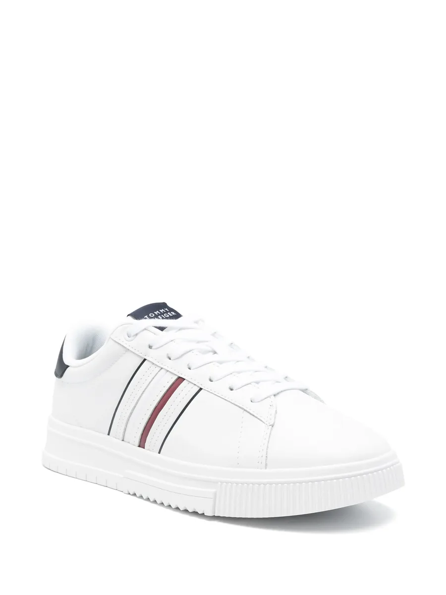leather logo-debossed sneakers 3