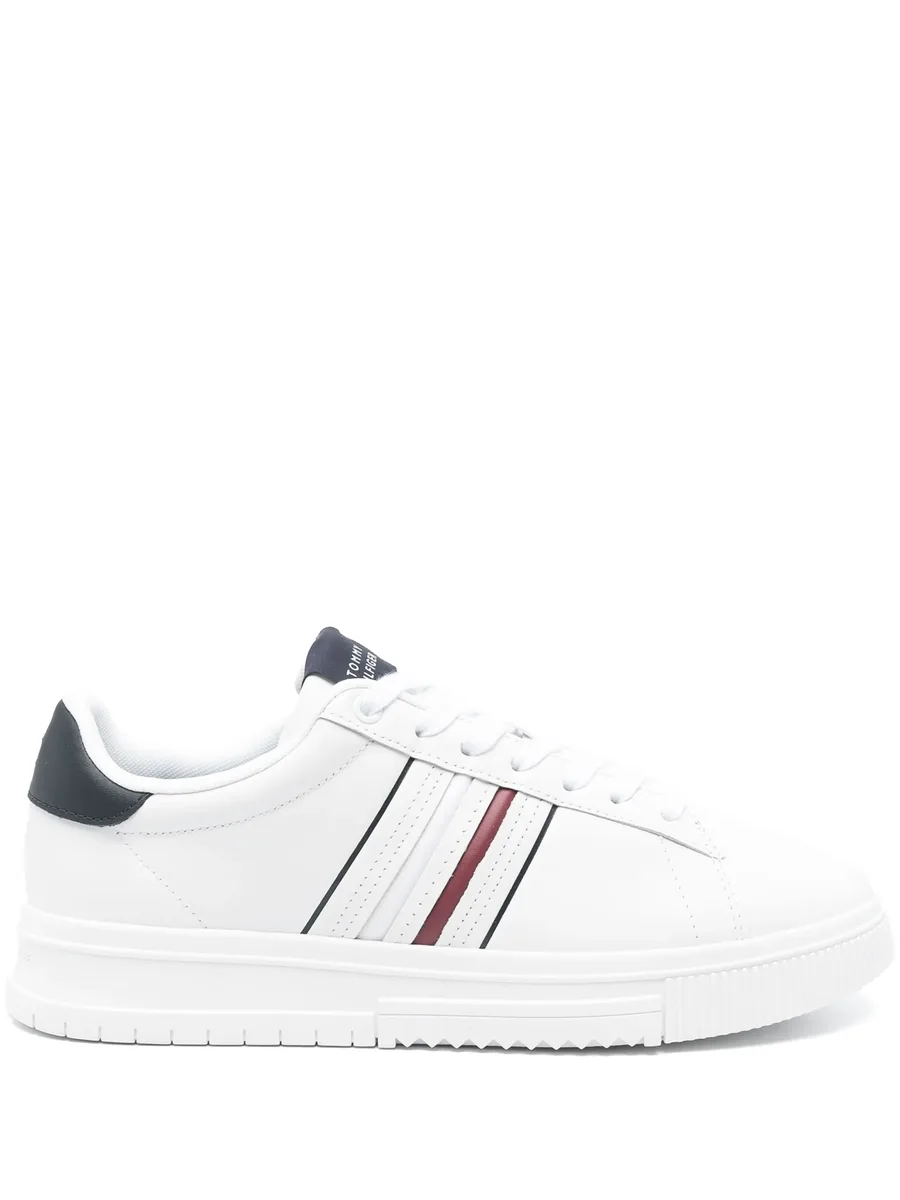 leather logo-debossed sneakers 1