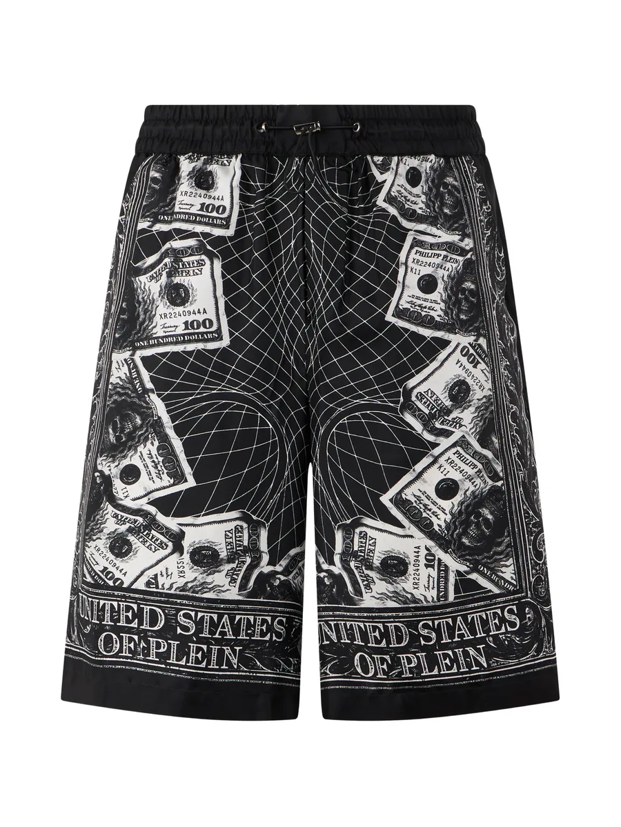 skull dollar-print shorts 1