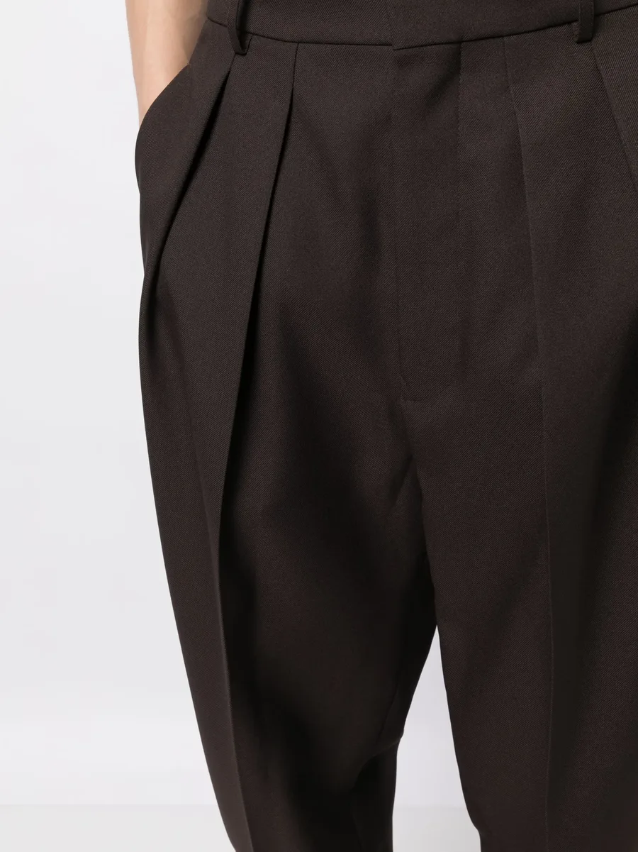 tapered box-pleated trousers 10