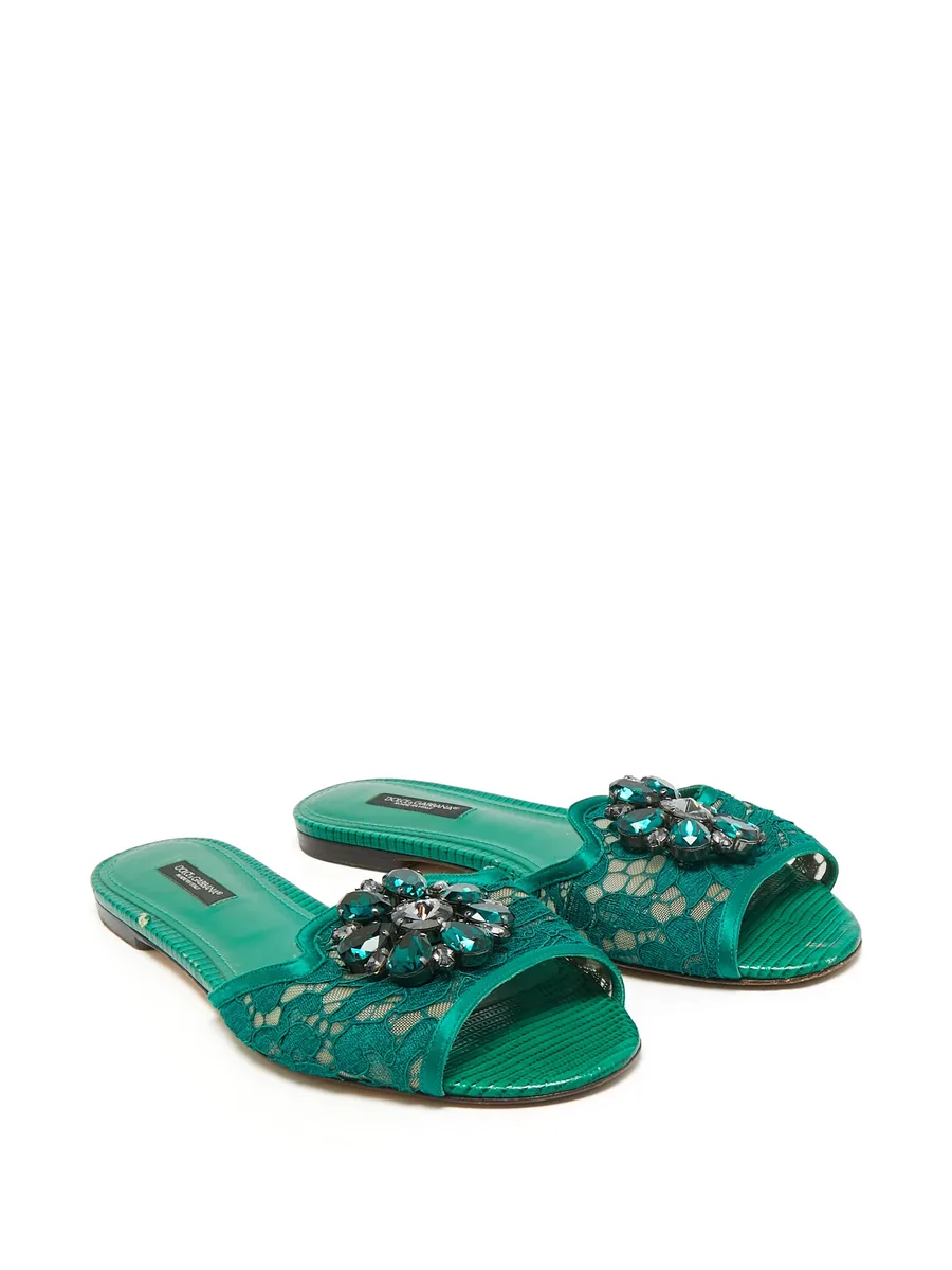 Bianca lace flat sandals 7