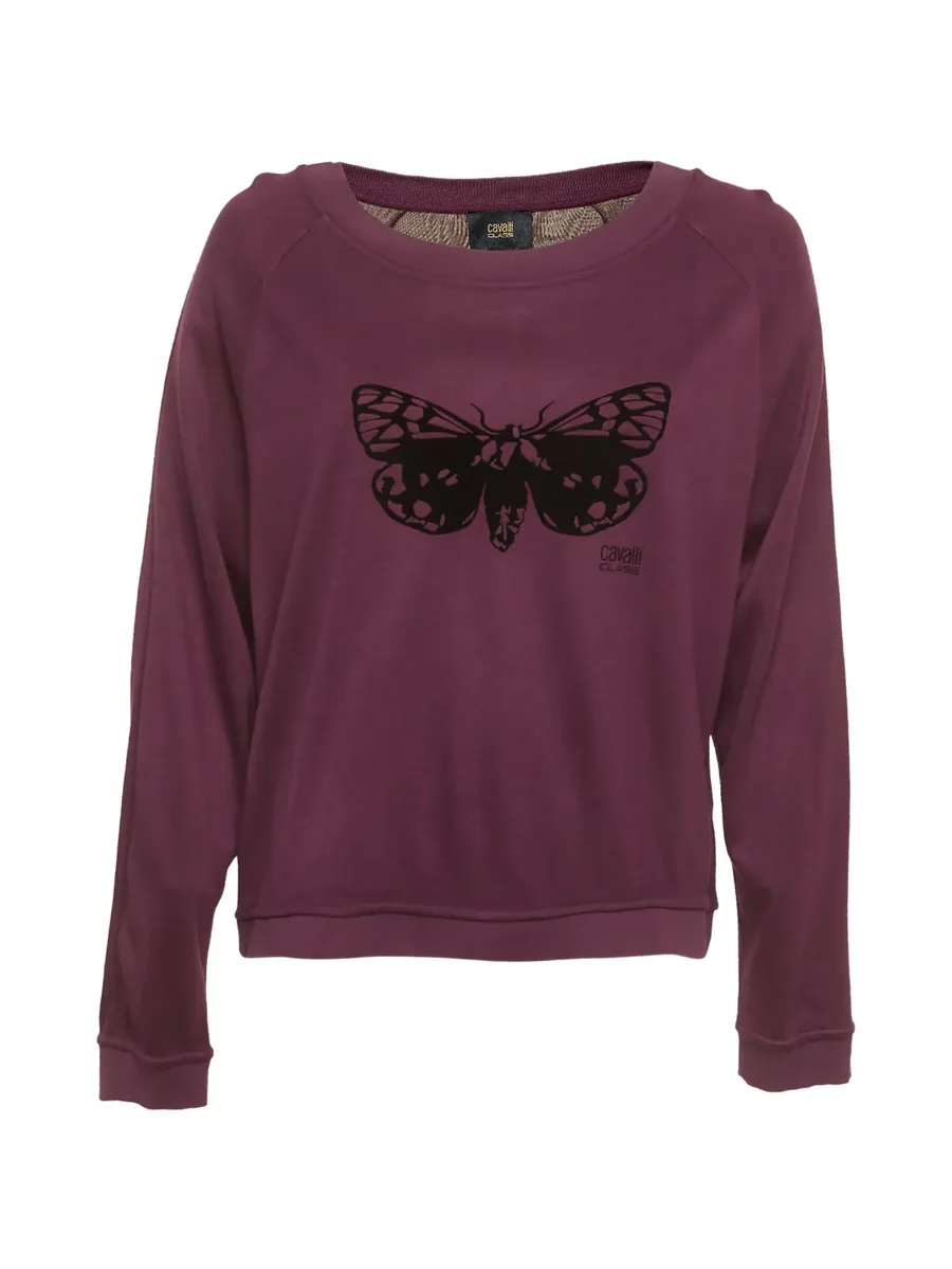 butterfly-detail wide-neck sweatshirt 1