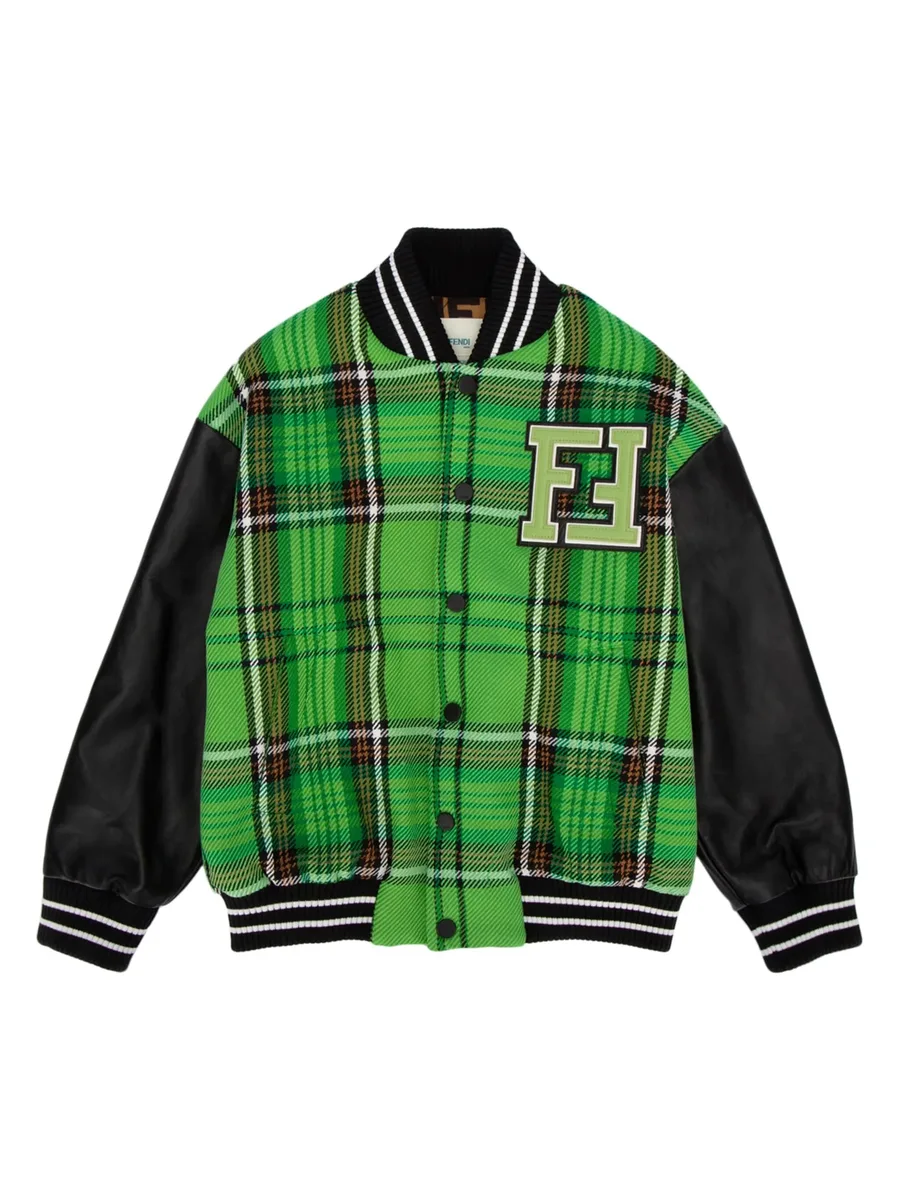 Checked pattern bomber jacket 2